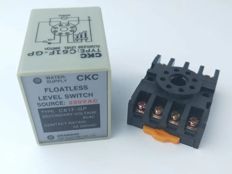 C61F GP AC 220V 50/60Hz 8 Pin Liquid беспоплавковый выключатель регулятора уровня Controller с