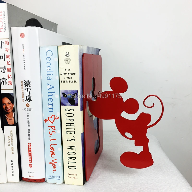 Подставка для книг с Микки Маусом и Минни, классная Подставка для книг, декоративная книга для дома и офиса, DVD CD органайзеры, металлическая стойка, книжный шкаф