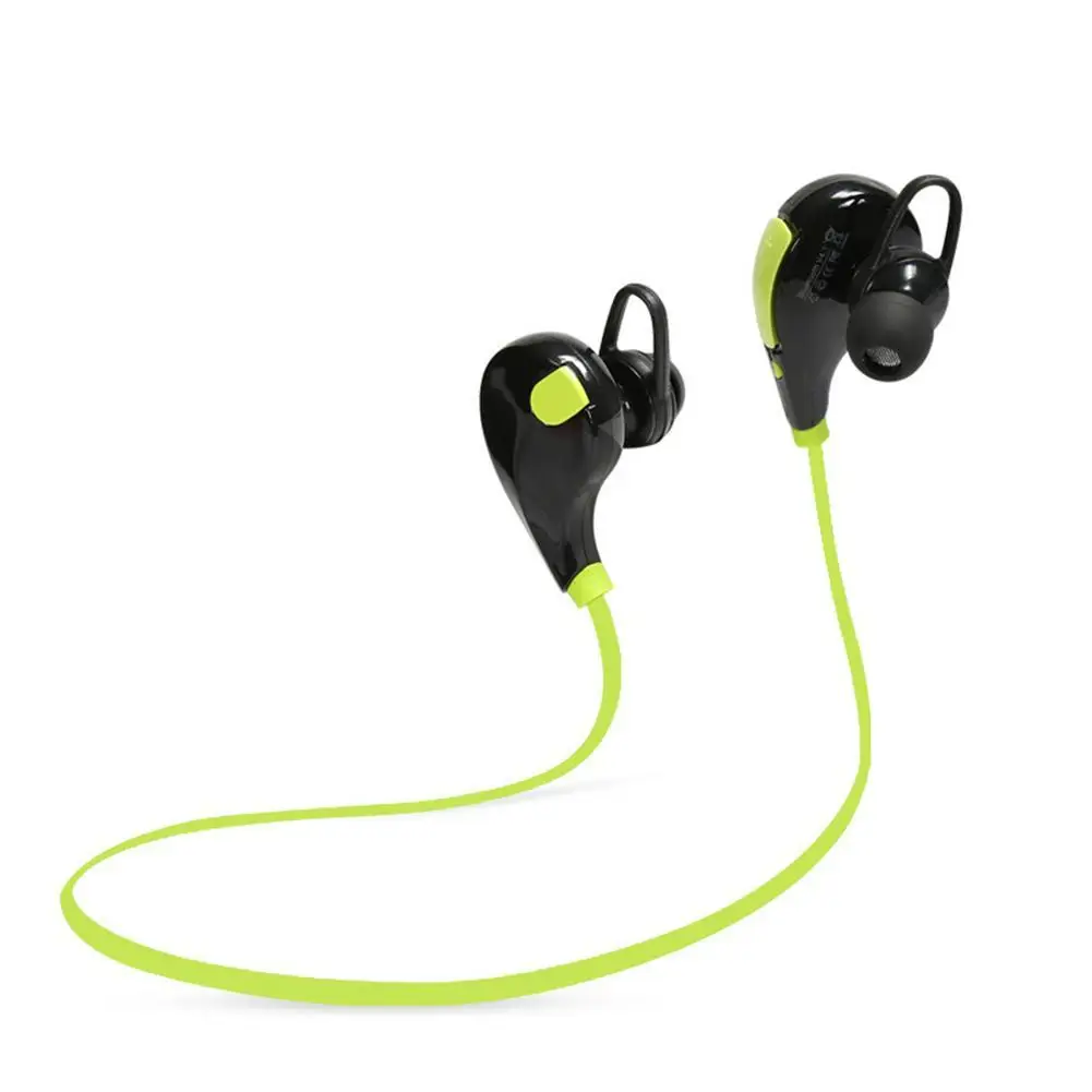 Зеленый CUJMH QY7 Bluetooth наушники Беспроводная Bluetooth гарнитура V4.2 частный режим мобильный телефон спортивные стерео наушники для X0S0 - Цвет: Зеленый