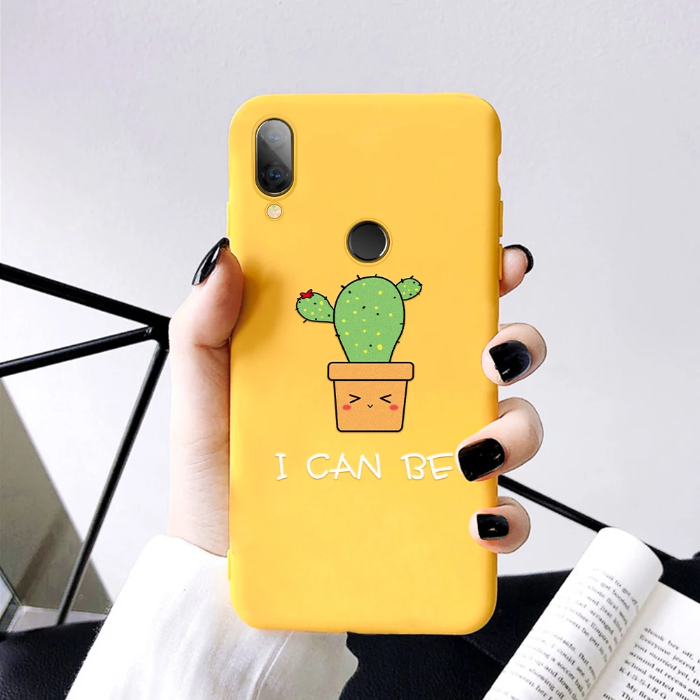 Желтый мультяшный чехол для Xiaomi Redmi 6A 6 Pro Mi A2 Lite 7 7A K20 Note 5 телефона с рисунком