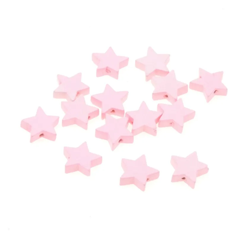MIAOCHI DIY 50 шт./лот в форме симпатичной звезды Spacer деревянные бусины для ювелирных изделий Makeing детские игрушки с пустышками клип ремесла дерево бисера 19*19 мм - Цвет: Color 6