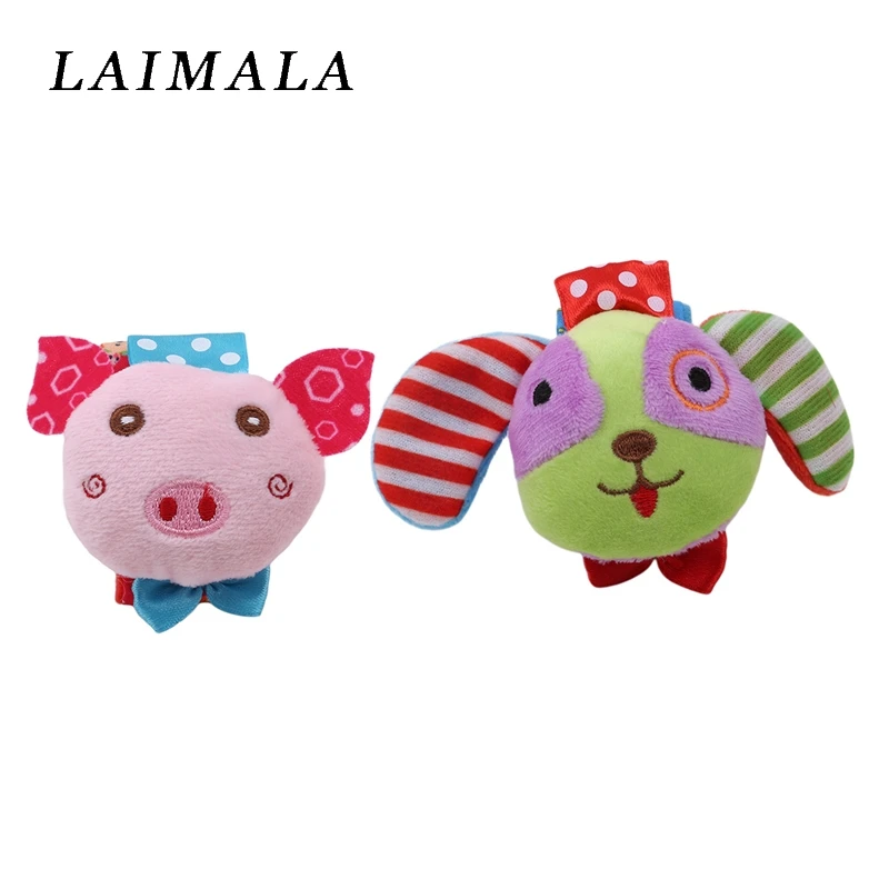 

0-12 Months Baby Wrist Rattle Cartoon Soft Animal Baby Rattles Infant Newborn Plush Sock Baby Toy Wrist Strap Foot Socks