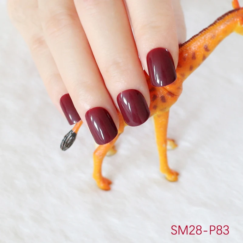 24 шт. глянцевые короткие ногти виноградного и красного цвета|nails fake|fake nailsshort nails |