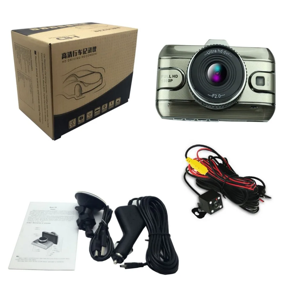 

3 Inch Dual Lens Car Dvrs Full HD 1080P Car Dvr Video Recorder Car Camera Dash Cam With Rear View Backup Camera