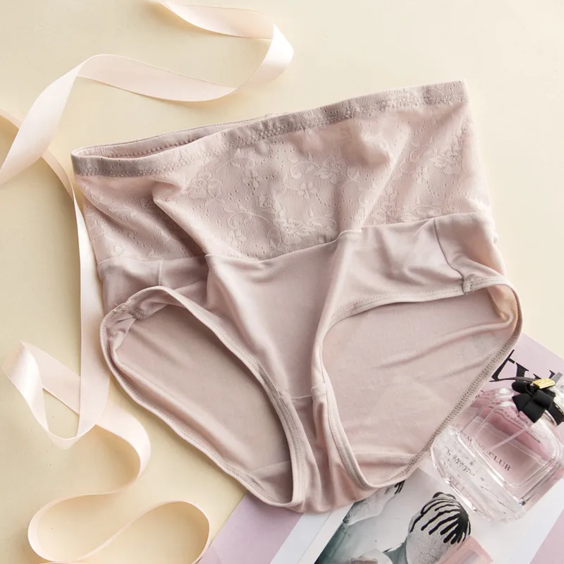 Нижнее белье женское из натурального шелка с завышенной талией 100%|ladies underwear|lace