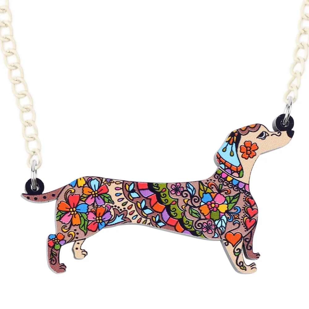 Bonsny Doxie такса собака ожерелье акриловый кулон милые животные модные ювелирные