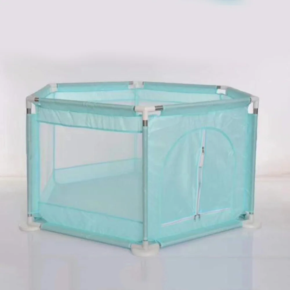 WJ3559E Складной Детский Манеж Детский забор безопасный барьер для кровати мяч бассейн От 0 до 6 лет детский манеж Ткань Оксфорд бассейн шарики детский забор - Цвет: WJ3559E
