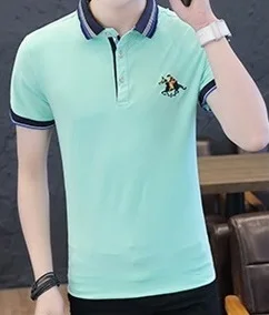Sky blue Eden Park Homme, Мужская рубашка поло, Brank, с коротким рукавом, рубашка, повседневная, хлопок, не скатывается, мужские рубашки, большой размер, M-4XL; YA209 - Цвет: Sky blue