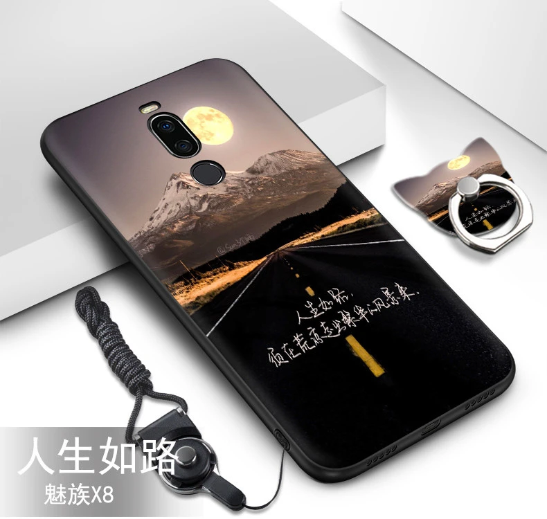 Meizu X8 X 8 чехол, силиконовые, Роскошные, симпатичные, из мягкого ТПУ, чехол+ ремешок с узором, кольцо, задняя крышка для Meizu X8 X 8, чехол, coque fundas