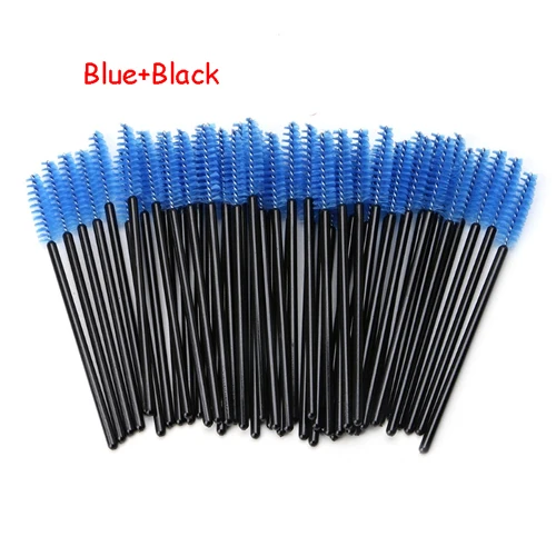 Blue Black 1 Набор/50 шт Мини ресницы Одноразовые Тушь для ресниц палочка аппликатор кисть для наращивания макияж - Цвет: Blue Black