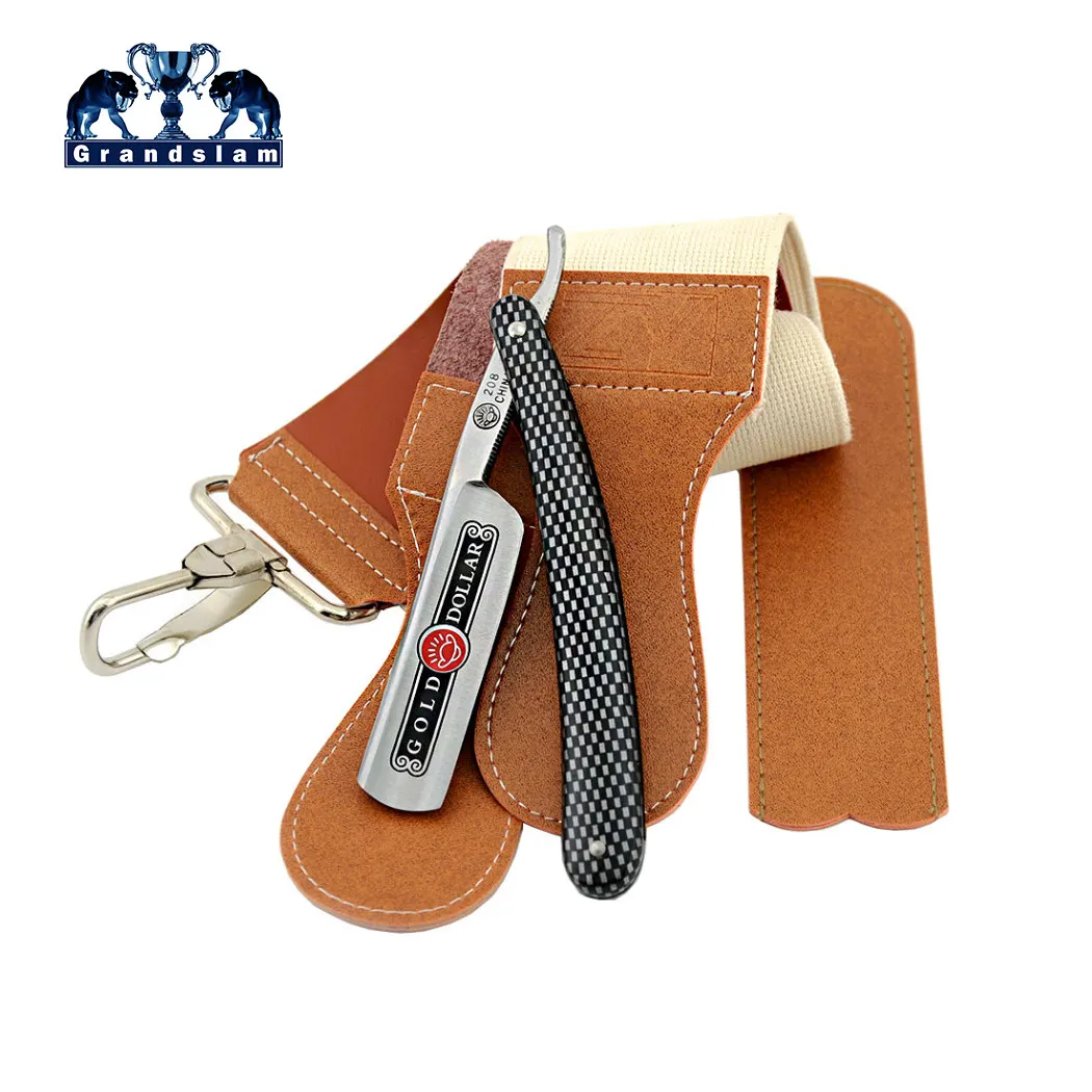 Shave Ready Brown Золотой доллар, 208, прямая бритва, срезанное горло, для бритья, складной нож+ кожаный пояс для заточки, бритва, бритва, для мужчин, для бритья, для бороды - Цвет: Shave Ready Brown
