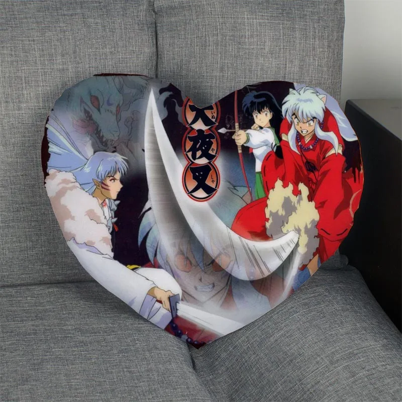 Новое поступление Заказная Наволочка на молнии крышка Inuyasha подушка в форме сердечка размер 41 х36 см, 47x42 см - Цвет: Pillowcase