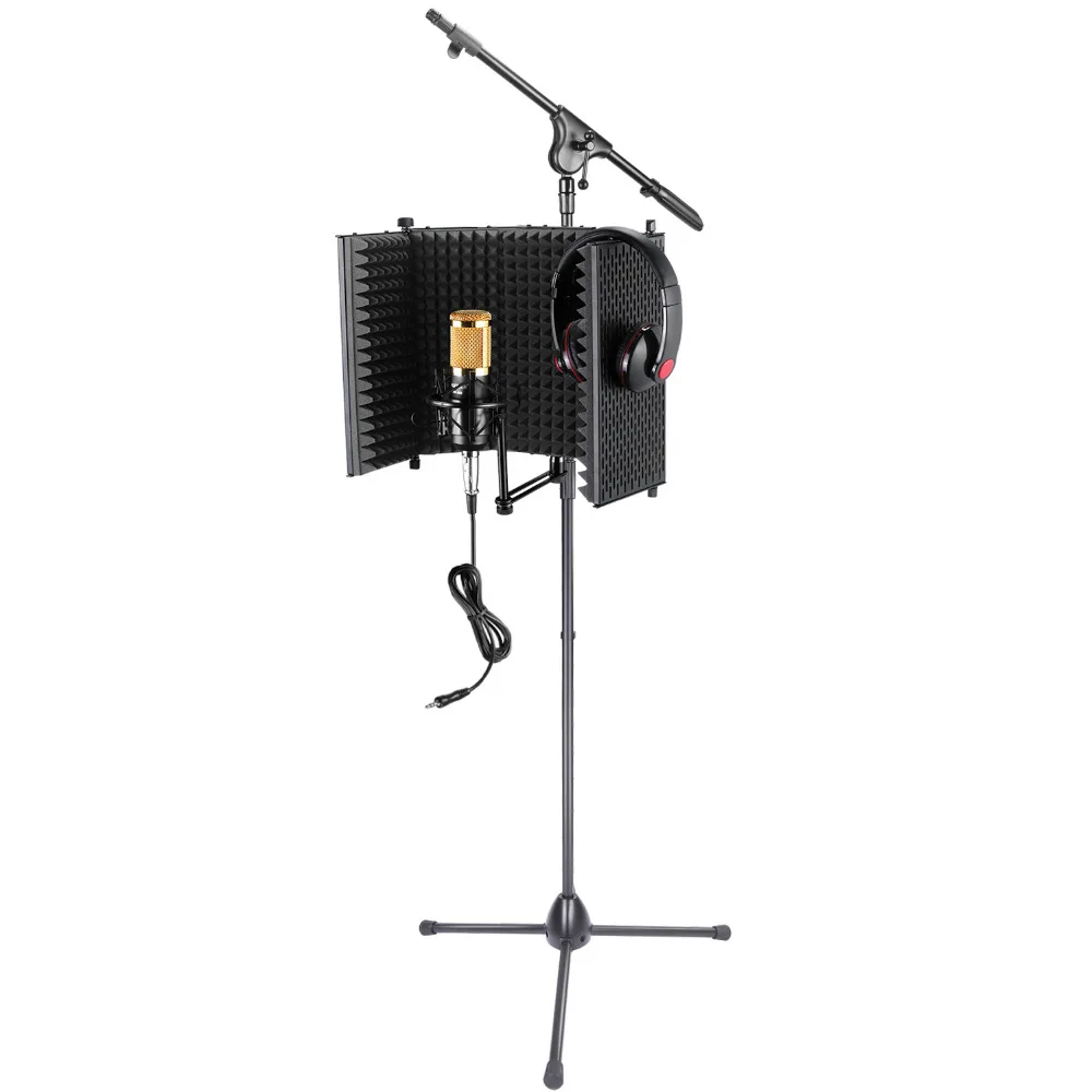 

Neewer NW-1 Foldable Adjustable Studio Recording Microphone Isolator Panel Aluminum Acoustic Isolation Microphone Shield