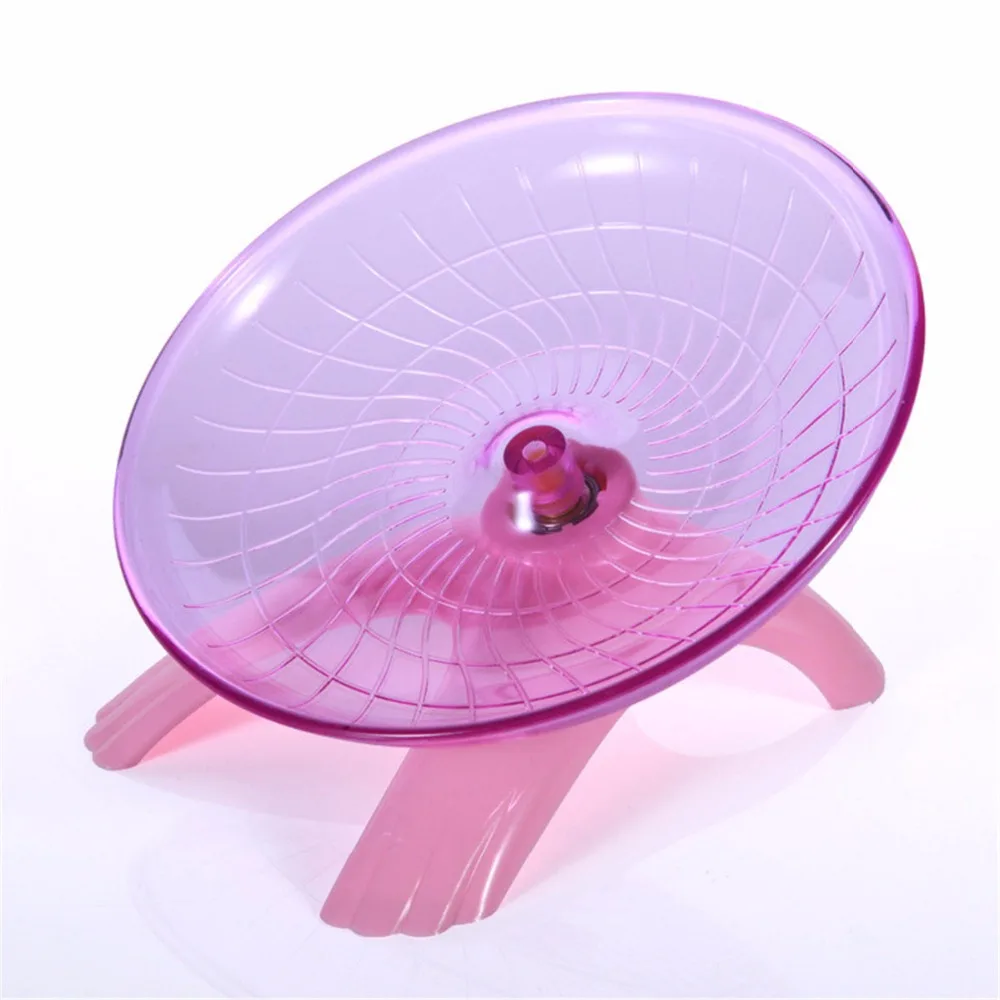Blue Pink Plastic Small Pet Toy Funny Hamster Mouse Running Disc Flying Saucer Exercise Wheel Animal Jogging Plate Toys | Дом и сад