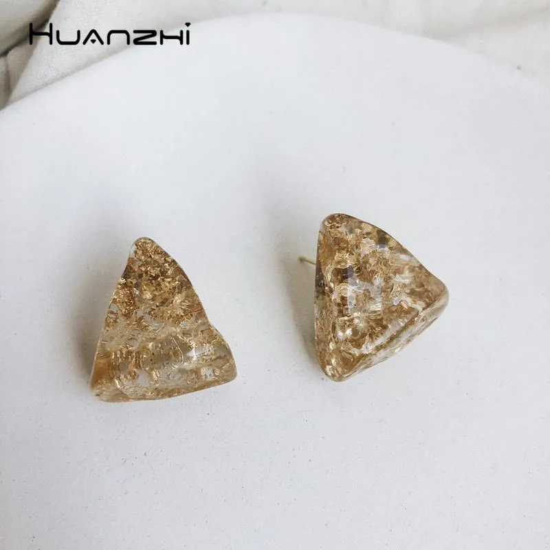HUANZHI 2019 Лето Треугольники геометрический нерегулярные дизайн пластик Кристалл