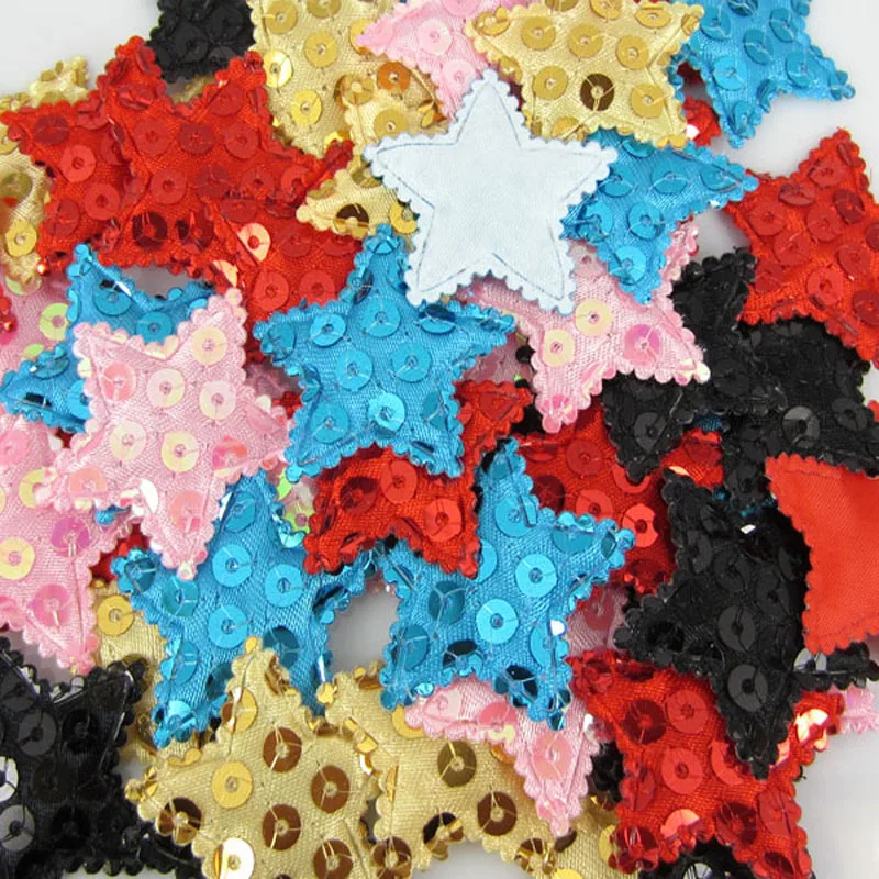 Аппликация с пятиконечными звездами и блестками 100 шт. аксессуары для одежды