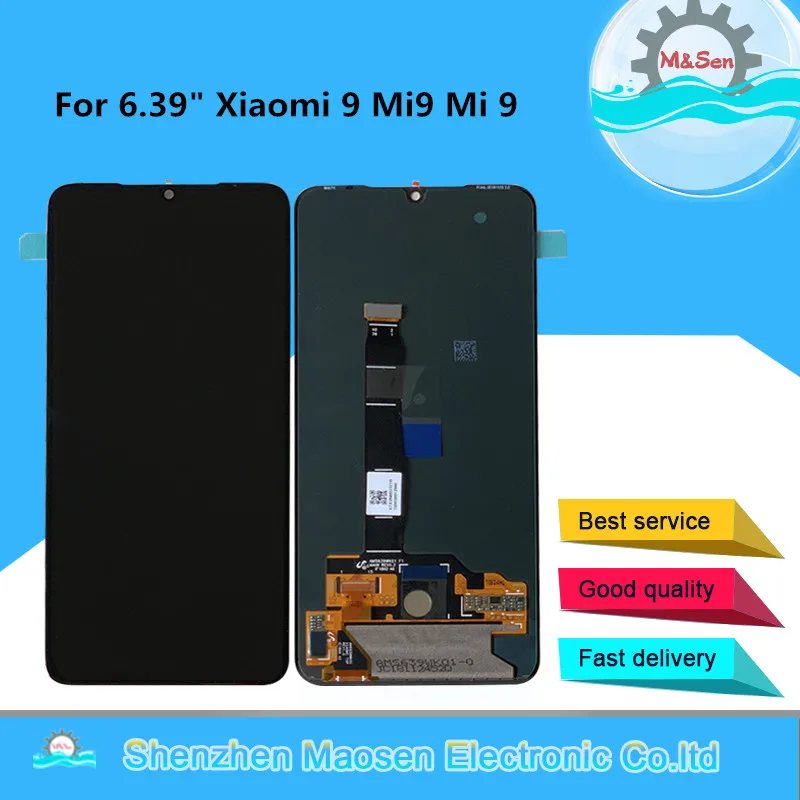 M& Sen для 6,3" Xiao mi 9 mi 9 mi 9 AMOLED ЖК-дисплей с рамкой+ сенсорная панель дигитайзер для 2340*1080 mi 9 дисплей