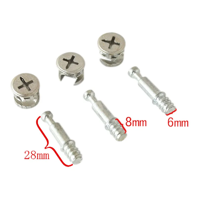 ELEG-10pcs винты для мебели, гайки с болтами, соединительные болты, разъем для шкафа M6, новинка, 2 в 1, эксцентриковые колесные винты