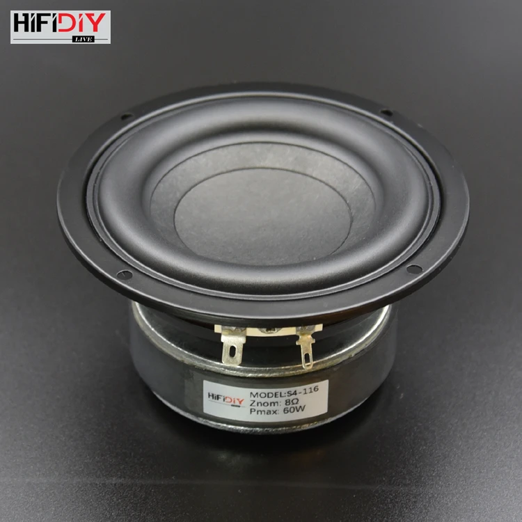 HI-FI DIY динамик с круглым звуком, 4,5-дюймовый, 60 Вт, динамик высокой мощности для домашнего кинотеатра, 2,1 блок сабвуфера, 2 кроссовера, динамик Lou, s