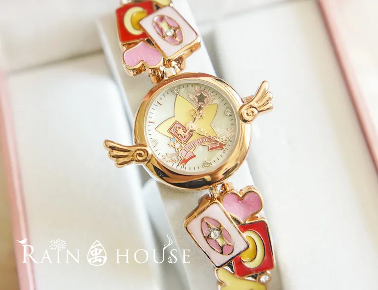 Япония Аниме Card Captor Sakura крыло со звездой леди Высокое качество часы водонепроницаемые наручные Косплей Аксессуары Реквизит