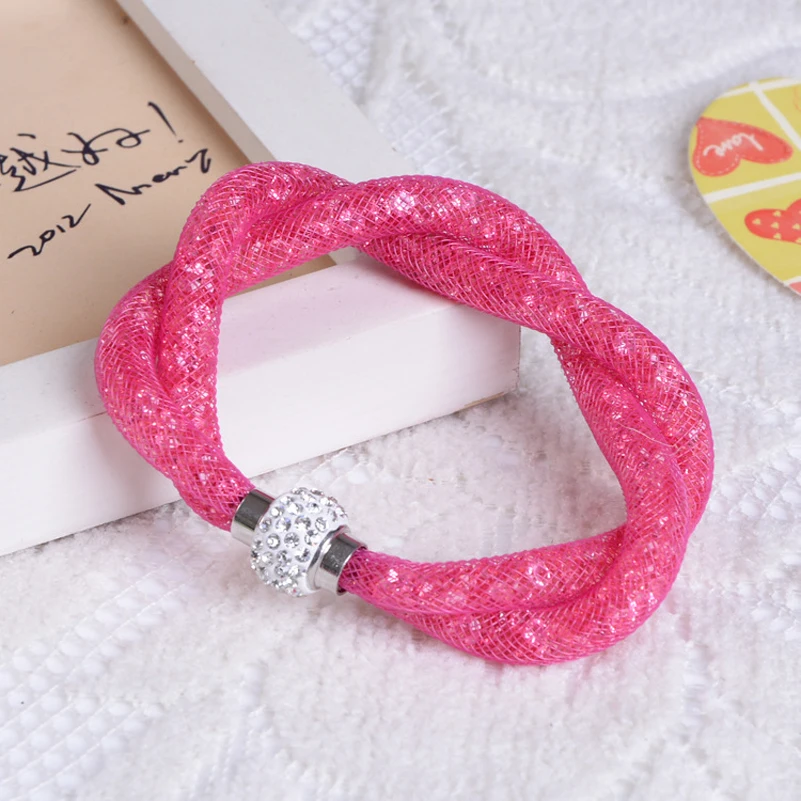 Кристальные браслеты с ринестонами для женщин ювелирные изделия 2018 года Оптовая продажа оберег браслетов Мультикоробочный магнитный Фемме.