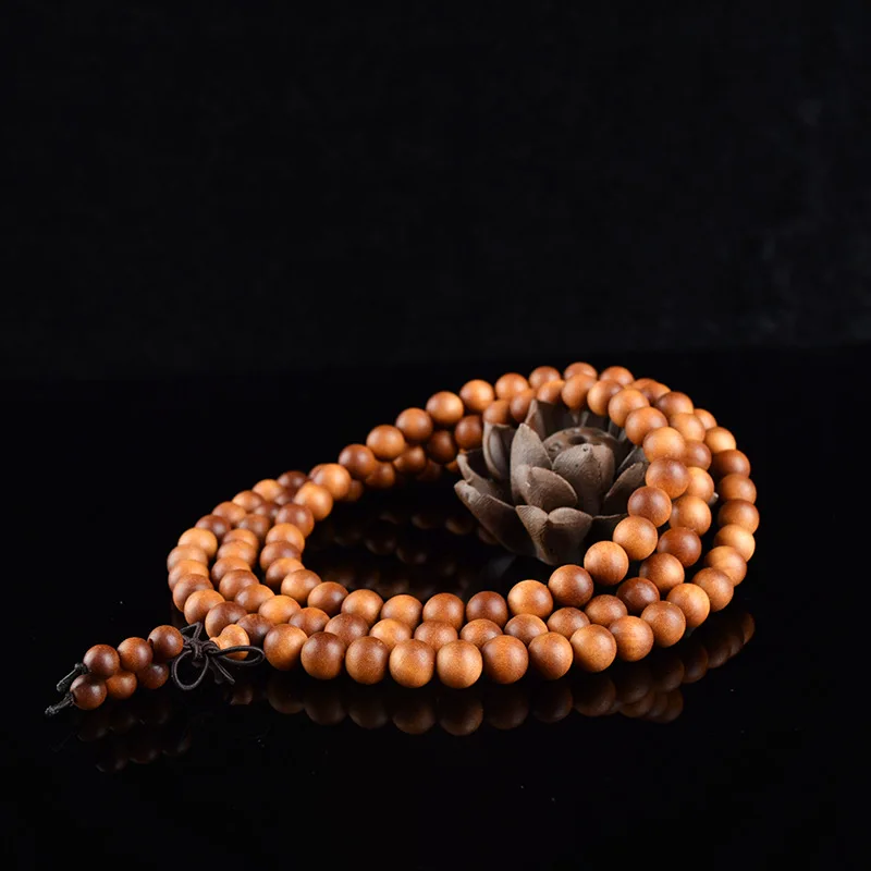 Браслет из индийского тикового сандалового дерева 108 шт.|charm bangle|sandalwood braceletbuddhist