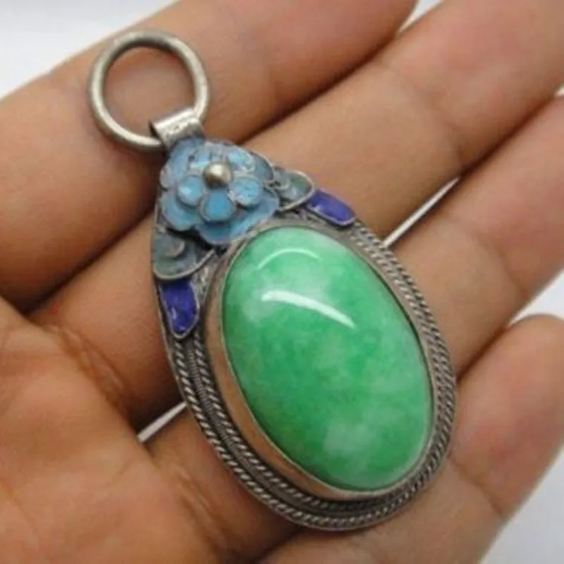 FENGASHOUW КИТАЙСКИЕ ТИБЕТСКИЕ инкрустированные Подвески с голубыми цветами из