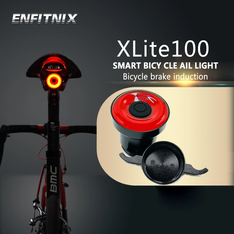 

ENFITNIX Xlite100 Bicycle Tail Light Intelligent Sensor Brake Lights Usb Road Bike MTB Cubelite II Rear Taillights