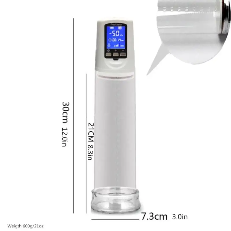 Penis pump men's rechargeable LCD display penis vacuum enlargement enhancer extender massage | Красота и здоровье