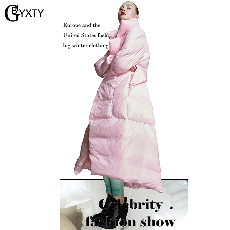 GBYXTY chaquetas plumas mujer зимняя длинная толстая куртка оверсайз женская элегантная на