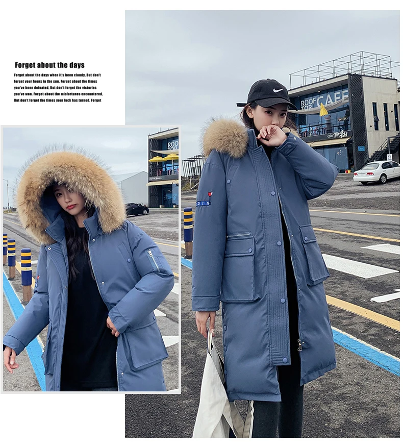 25 градусов, зимняя куртка X-long parkas, пальто для женщин, утолщенная, теплая, большой меховой воротник, куртка, пальто, повседневная женская зимняя верхняя одежда из синтепона, парки