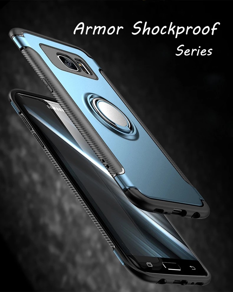 Роскошные Чехлы с магнитным кольцом-держателем для телефонов Samsung Galaxy S10 S10e S9 S8 Plus