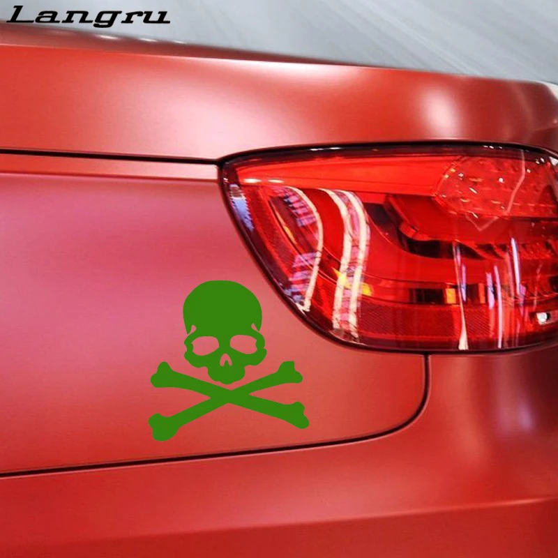 Langru New Style Terror Pirate Robber Skull Cross Bone Funny Car Sticker Decor Vinyl Decal Jdm | Автомобили и мотоциклы