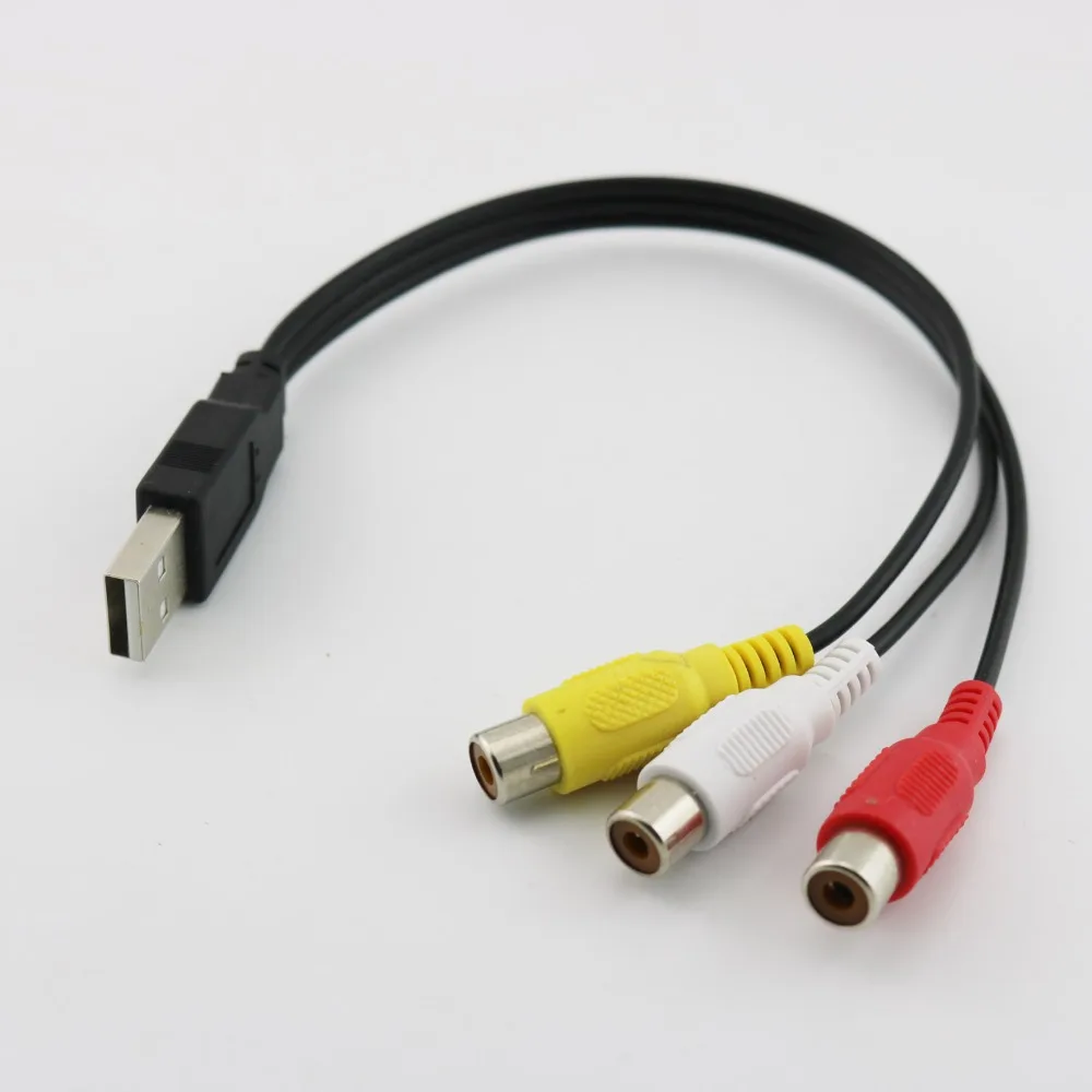 Адаптер с USB папа на 3 RCA мама 1 шт. аудио конвертер видео av кабель провод для
