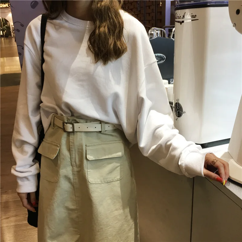 WY044 корейский свитер с капюшоном Осень Новый harajuku Свободные толстовки для женщин