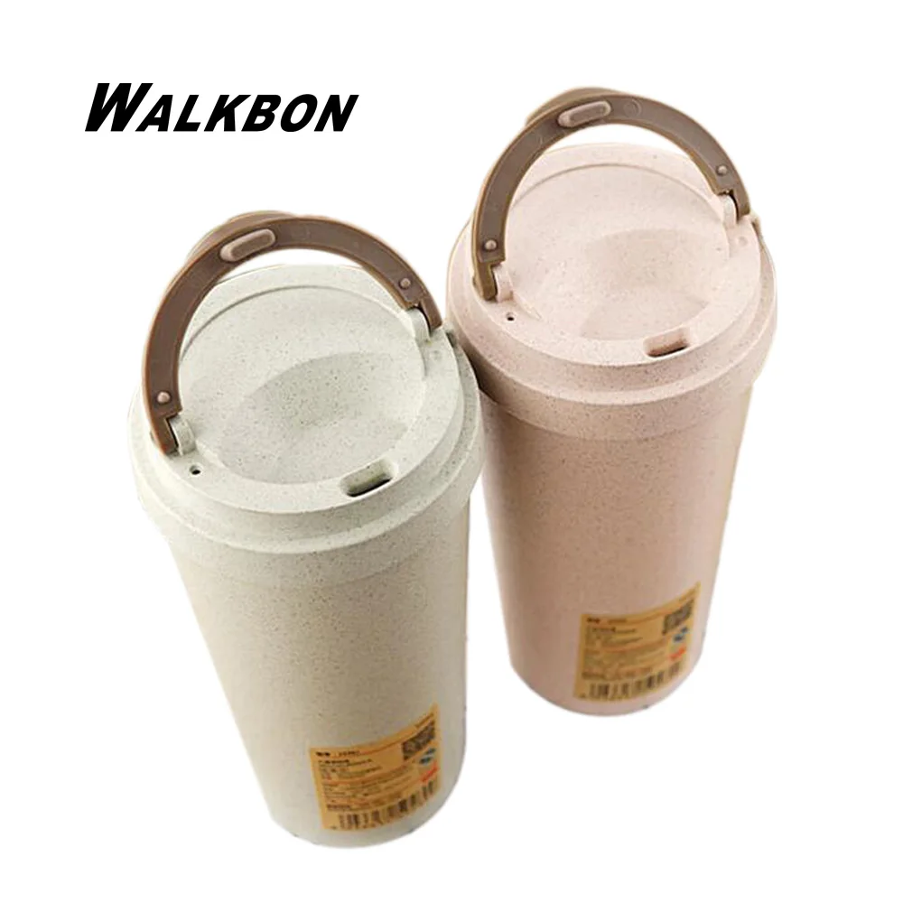 WALKBON Пластиковые С Двойной Стенкой Бутылку Воды Изолированные Анти Ошпарить