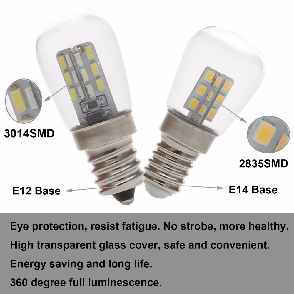 Высокая яркость E12 2 Вт винтовое основание 3014 SMD 24 LED стеклянный абажур лампа