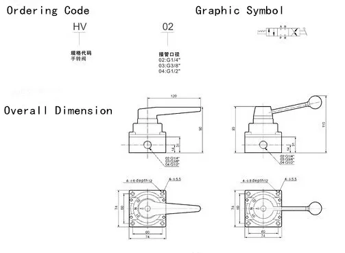 Высококачественный ручной переключаемый клапан HV-04 Port G1/2 &quot3 позиции 4