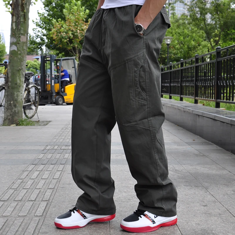2019 новые хлопковые мужские брюки Карго повседневные свободные штаны с карманами