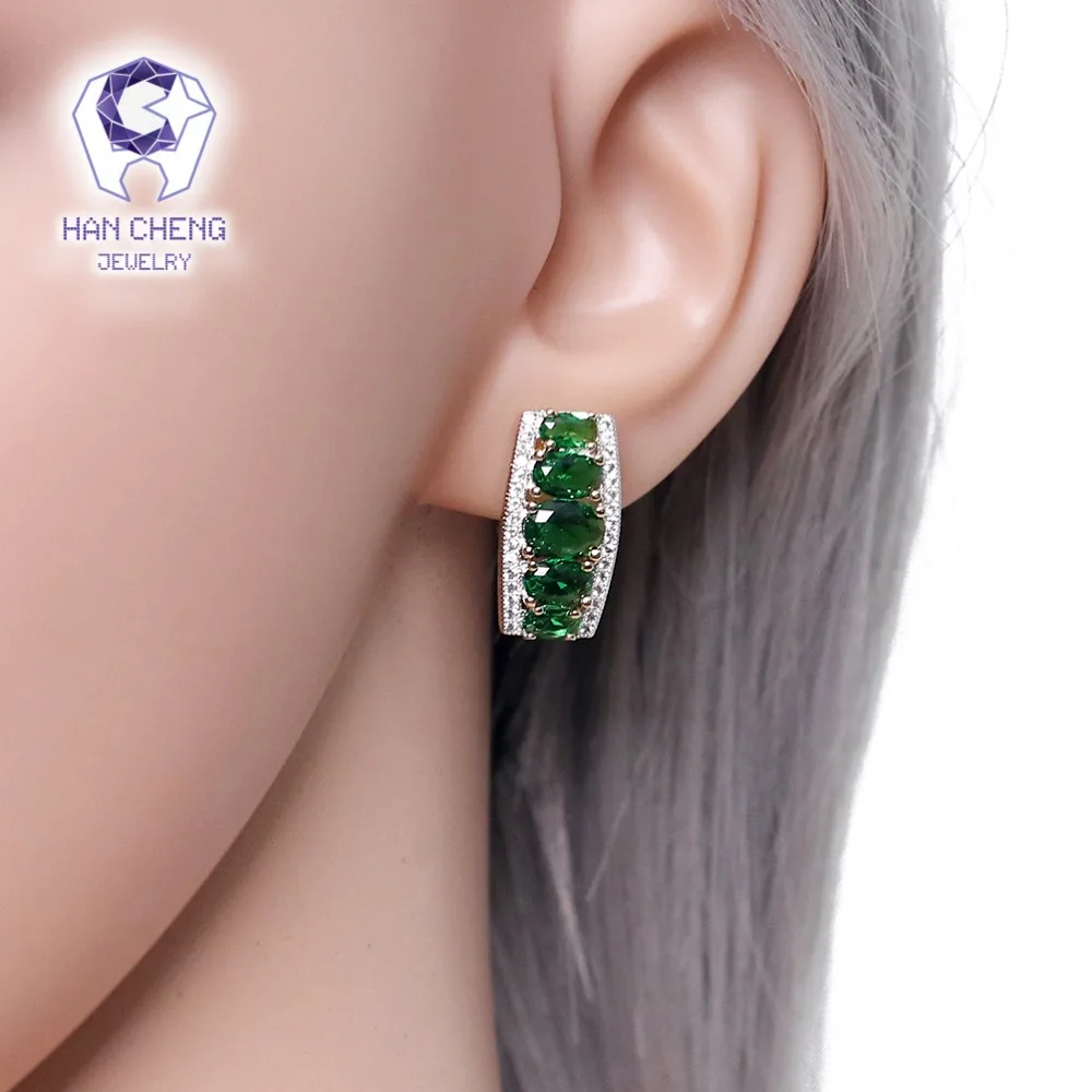 HanCheng Новая мода Шарм геометрический Золотой посеребренный драгоценный камень