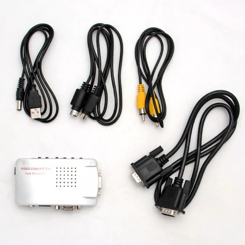 Универсальный ПК VGA к ТВ AV RCA адаптер сигнала конвертер видео переключатель Xbox PS3 4