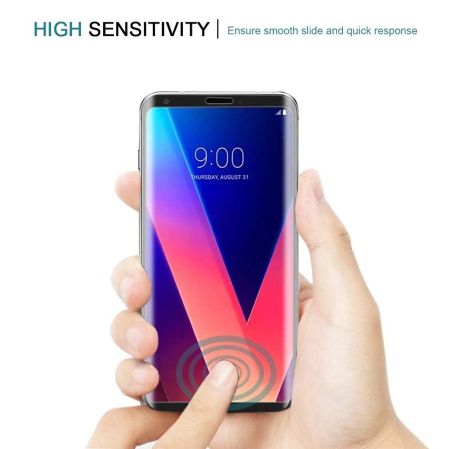 Защитное стекло закаленное 3d-стекло с закругленными краями для LG G7 + V40 Plus ThinQ V35 V30S