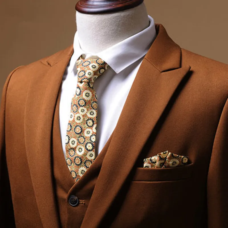 Деловой мужской костюм повседневный приталенный Свадебный жениха на одной