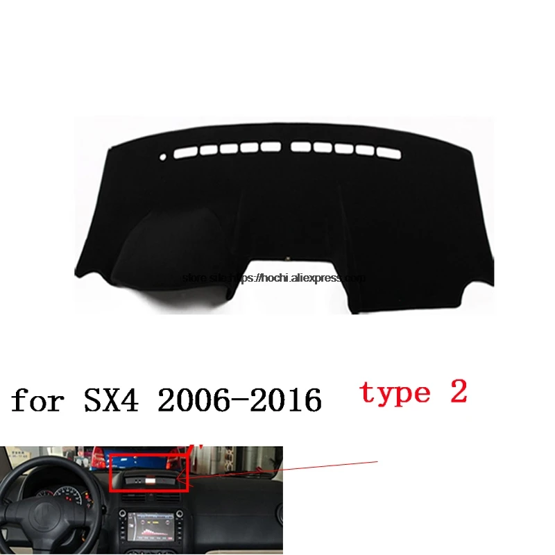 STPLRGECP двухслойный черный Коврик Для Сузуки SX4 2006 2016 Dashmat ковер приборной панели
