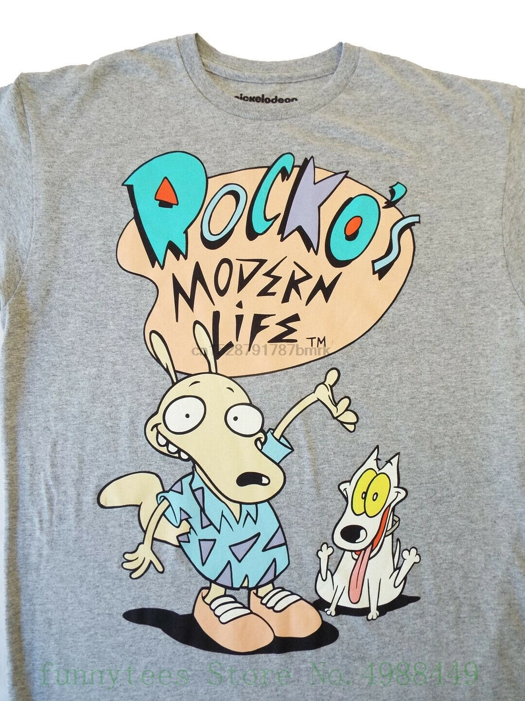 Rocko современная жизнь Футболка (S-M) Хизер-мультфильм тройник Новый! Летняя Новинка