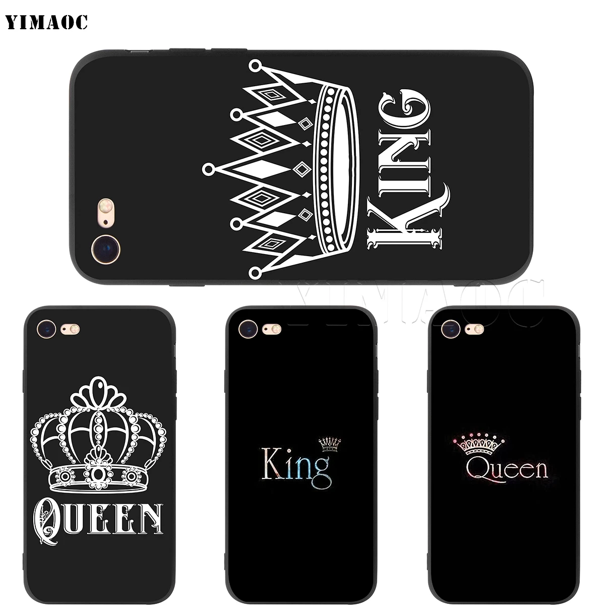 Мягкий чехол для влюбленных YIMAOC King Queen Apple iPhone SE 2020 5 5s 6 6s 7 8 Plus XR X Xs 11 12 Pro Max mini |