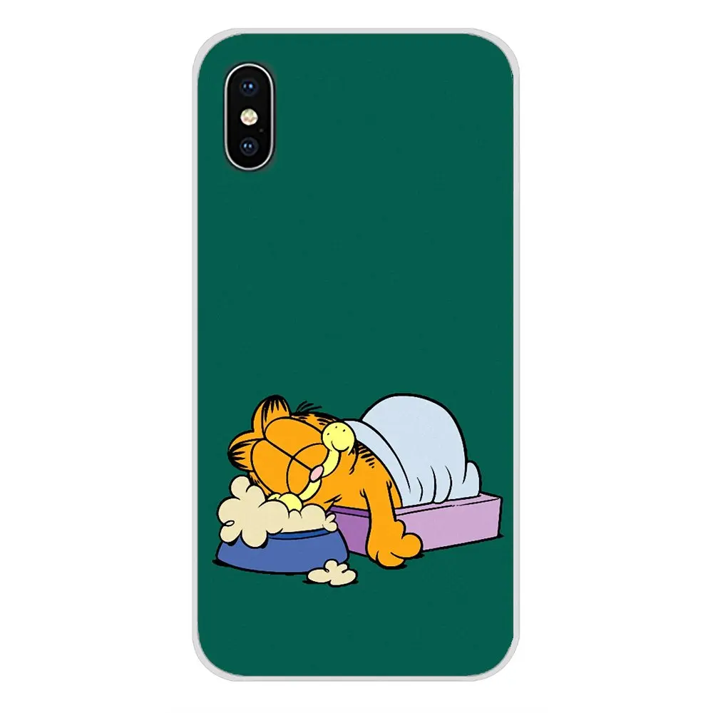 Garfield Аксессуары для кошек чехлы телефонов Apple iPhone X XR XS MAX 4 4S 5 5S 5C SE 6 6S 7 8 Plus ipod touch