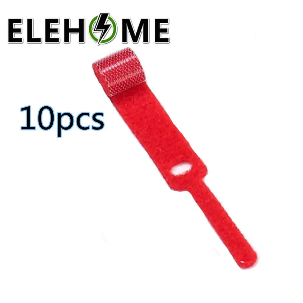 10pcs red 10*100 мм нейлоновые Многоразовые Кабельные стяжки с отверстиями для ушей задняя кабельная стяжка нейлоновая застежка-липучка управление XF30 - Цвет: 10pcs red