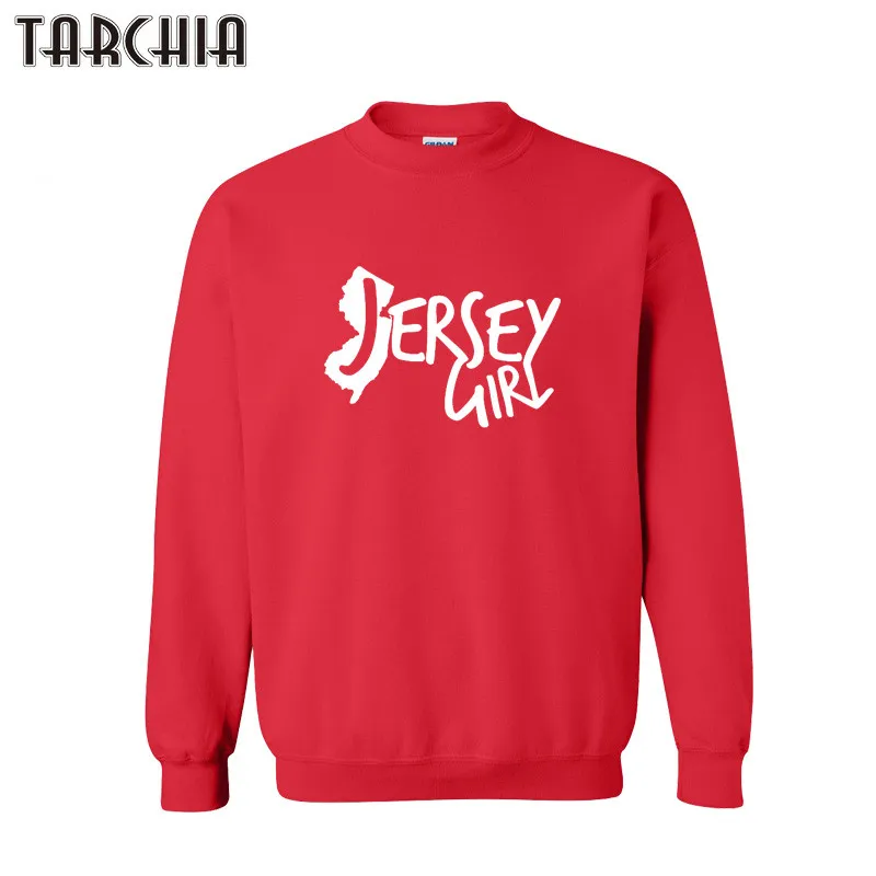 

TARCHIA Men Hoodies JERSEY GIRL Letter Printed Male Long Sleeve O-Neck Casual Pullovers Tops Fashion Mens Cotton Sweatshirts