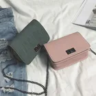 Женская сумка-мессенджер LBY2017, осенняя мини-сумка из искусственной кожи с металлической цепочкой на ремне